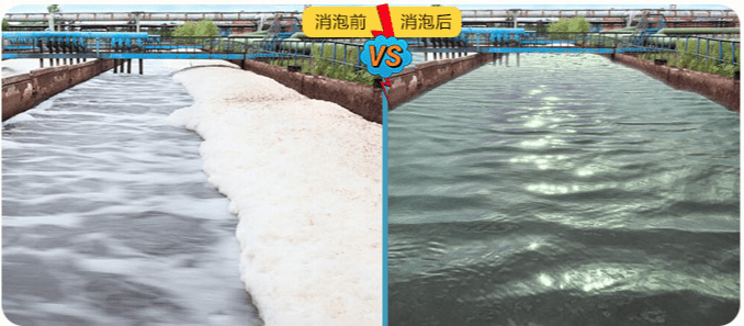 （圖：南輝工業(yè)生產(chǎn)污水處理消泡劑應(yīng)用效果）